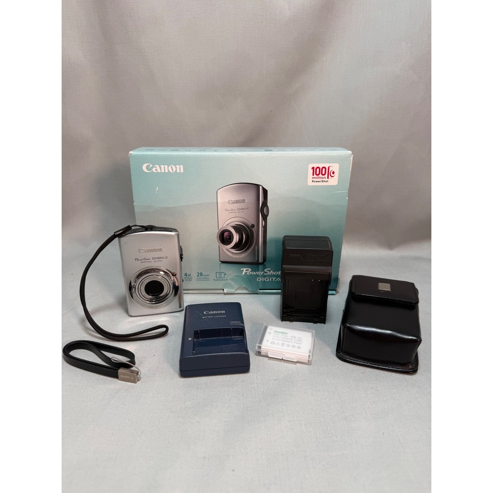 Canon PowerShot SD880 IS Digital ELPH Camera Silver 10.0MP Y2K Digicam Compact